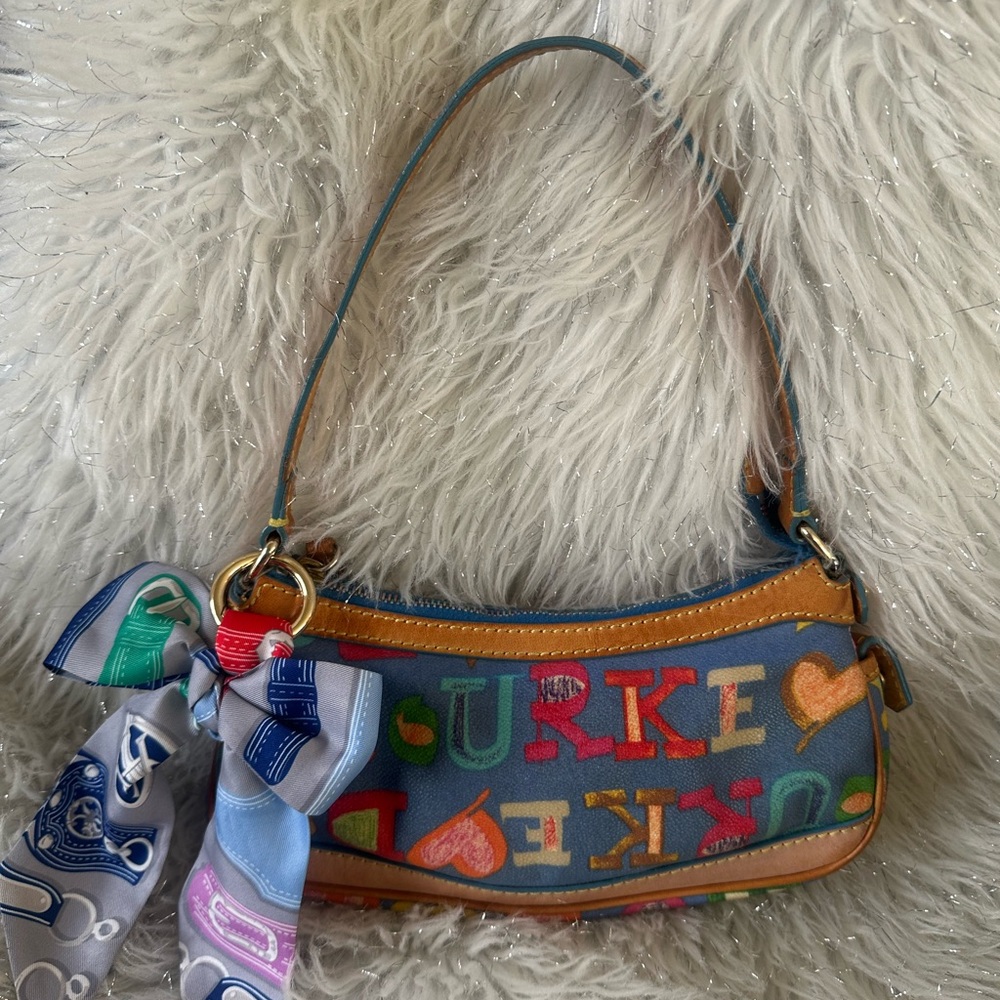 Dooney & Bourke Multicolor Logo Mini Shoulder Bag with Scarf Accent